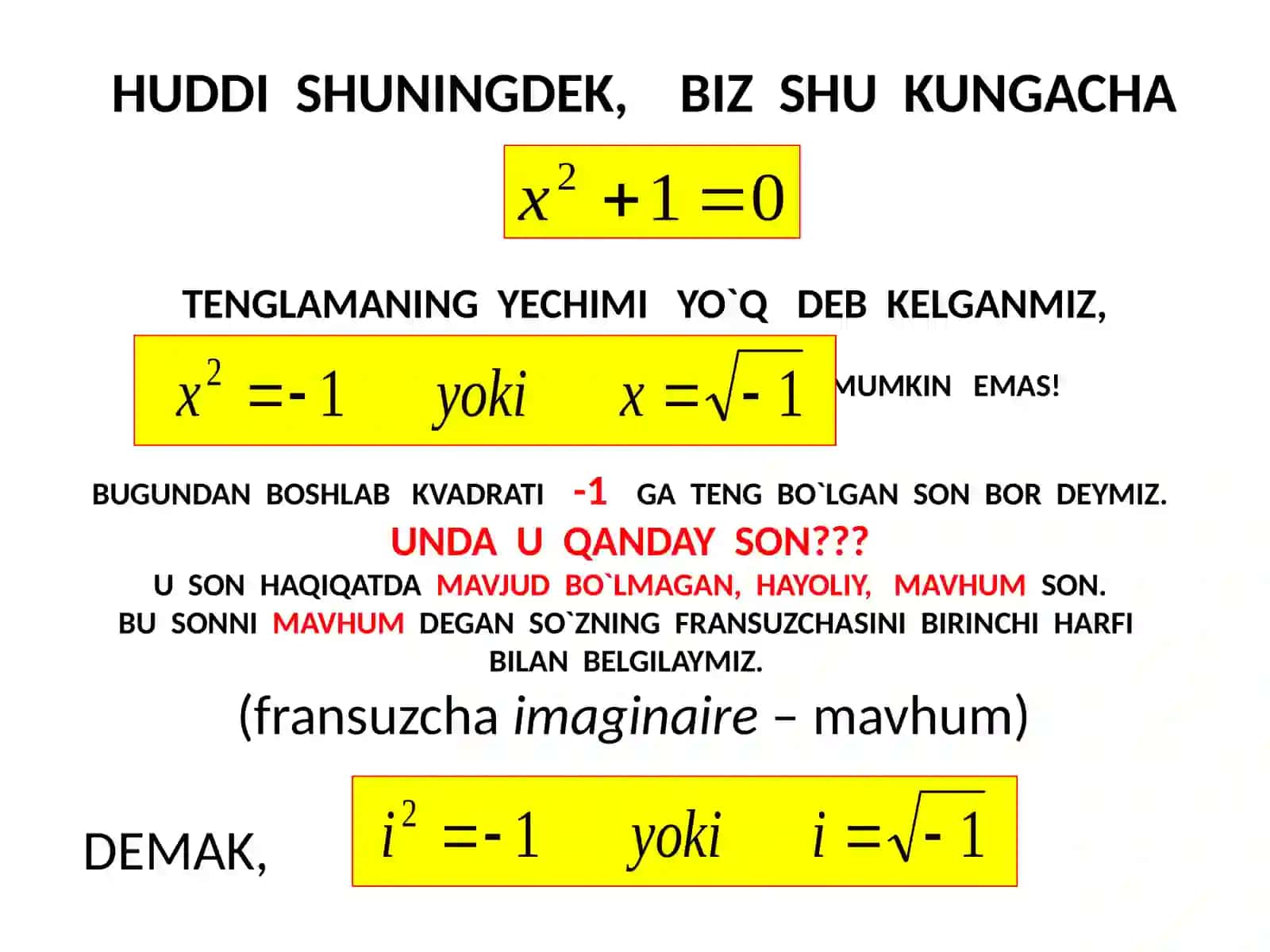 Matematikadagi tenglamalar 3