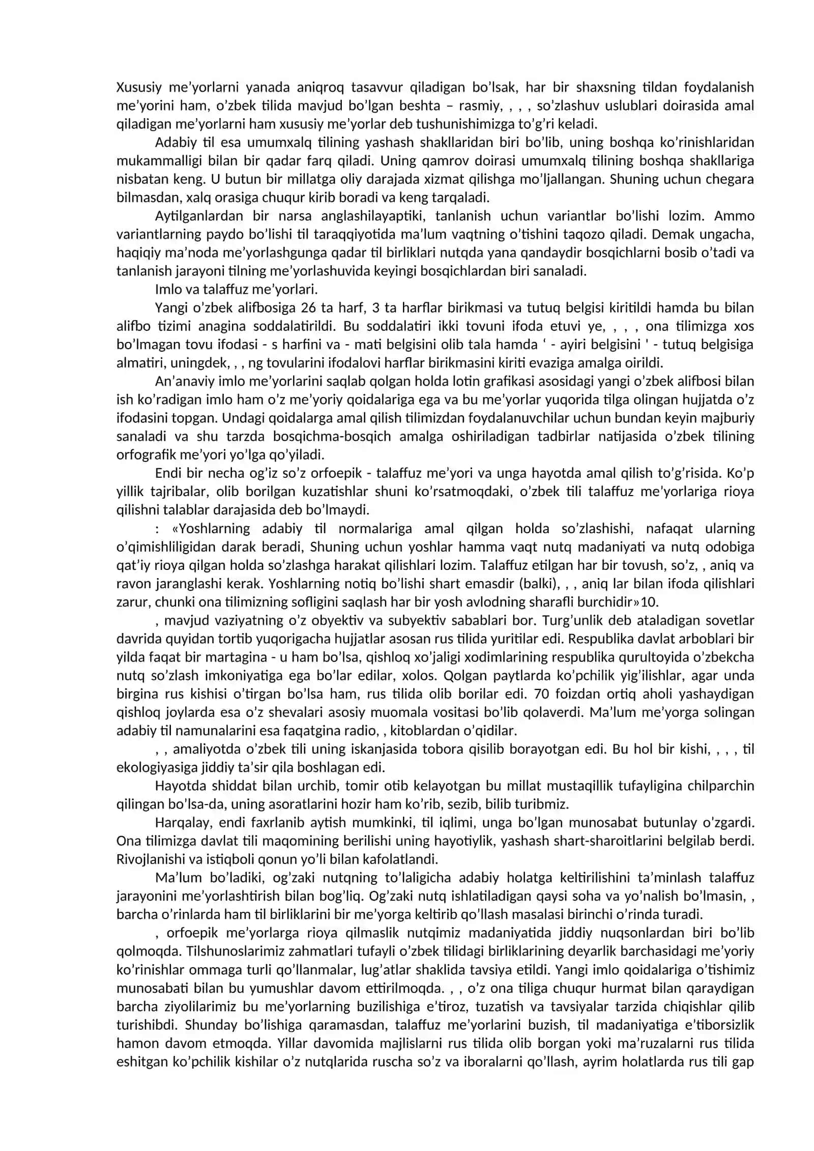 O'zbek adabiy tili, uning me’yorlari 3