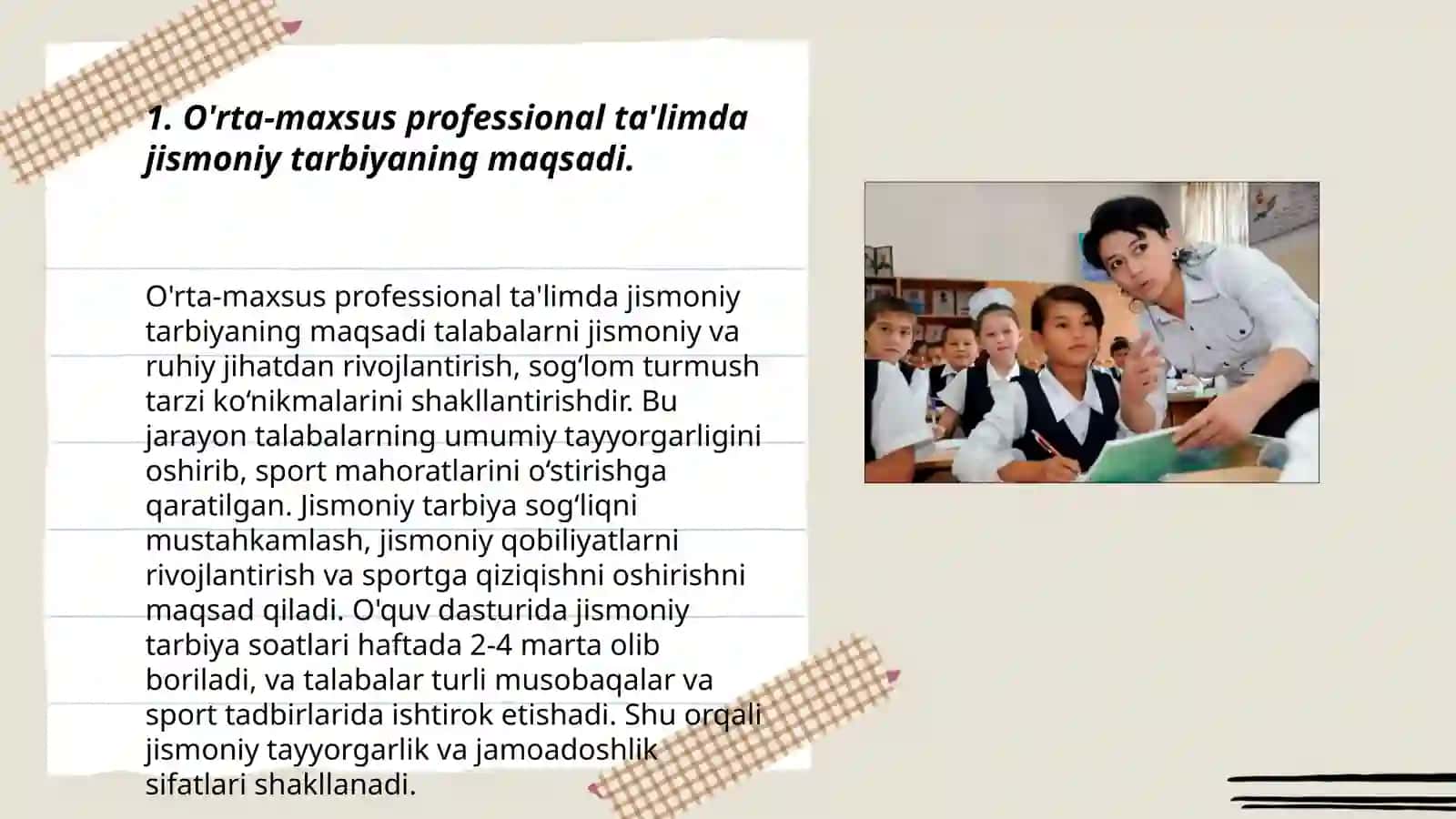 O’rta-maxsus professional ta’limda jismoniy tarbiyaning maqsadi 3