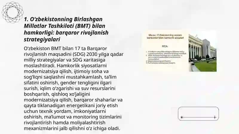 O‘zbekistonning xalqaro tashkilotlar bilan hamkorlik aloqalari 3