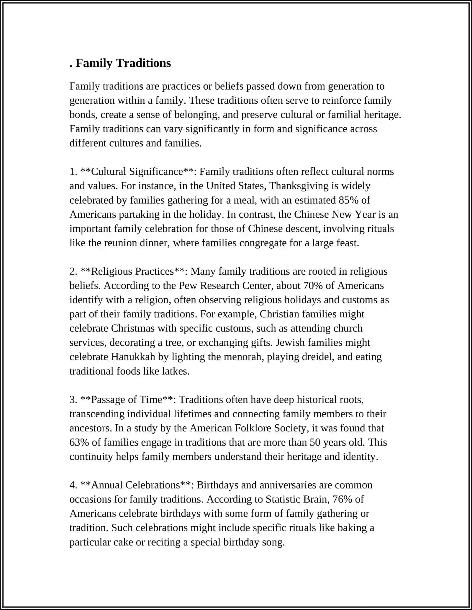 Family Traditions Study 3