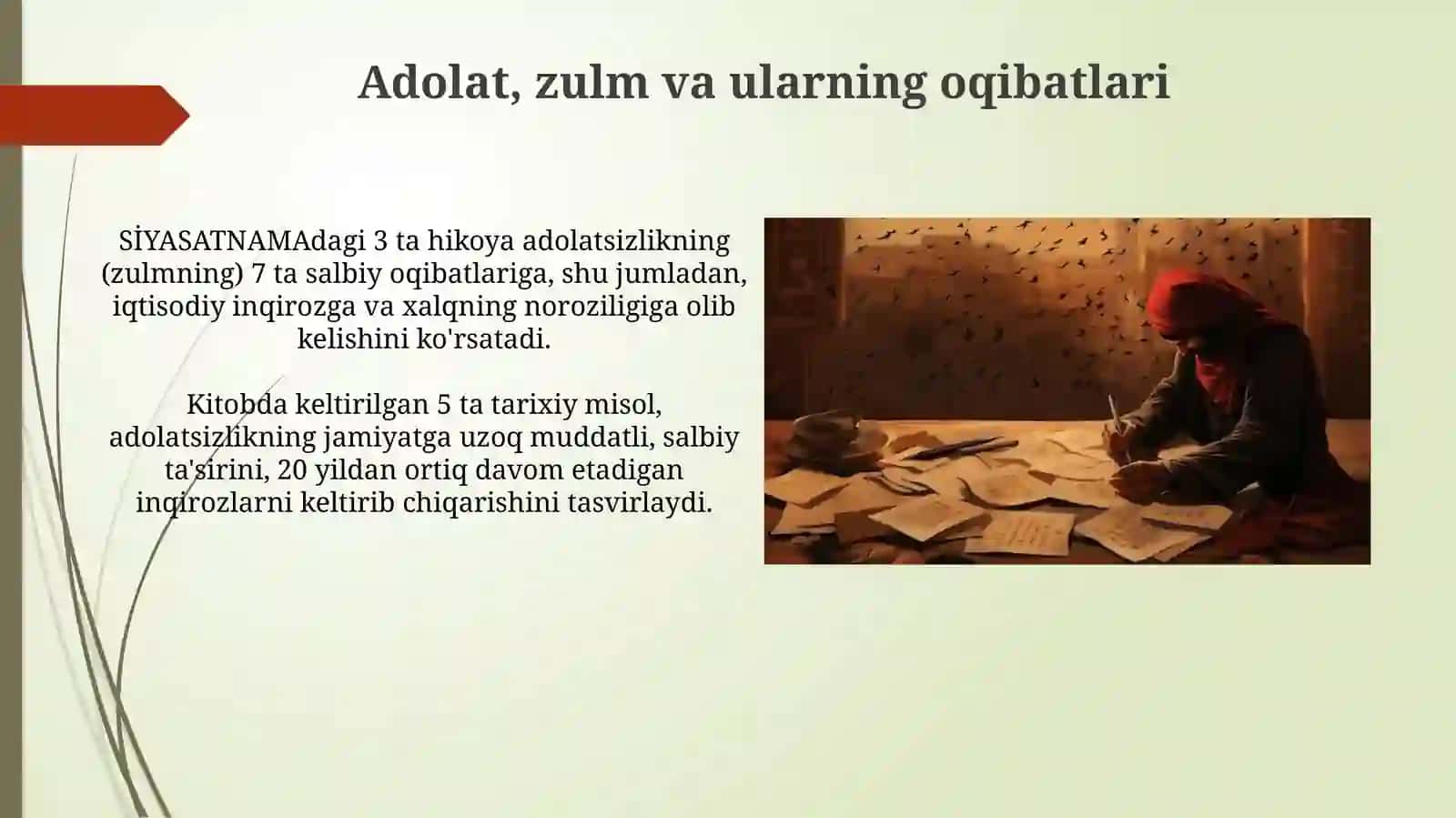 Nizomulmulkning Siyosatnoma asaridagi hikoyatlar tahlili 3