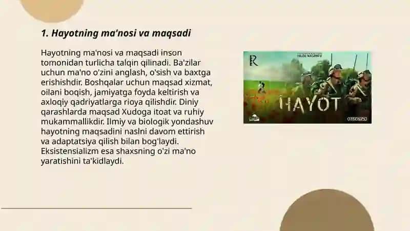 Hayotning ma'nosi va maqsadi 3