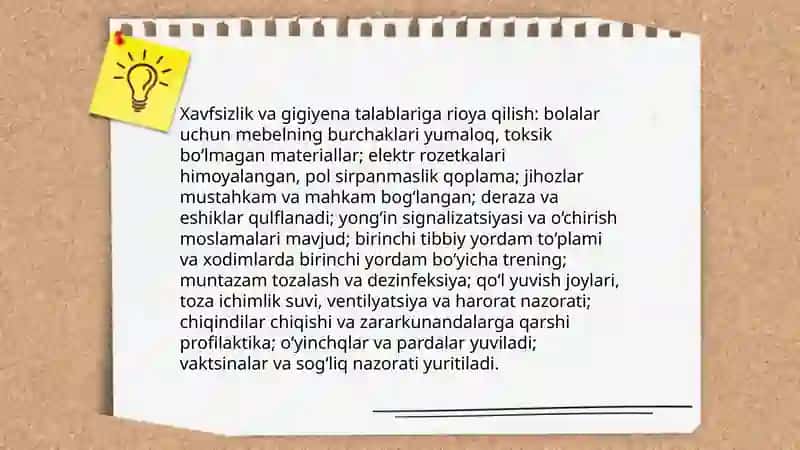 Ilk yoshdagi bolalar bilan korreksion va rivojlantiruvchi muhitni yaratishga qoʻyiladigan talablar 3