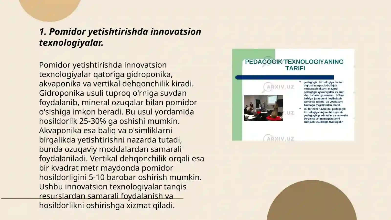 Pomidorni innovatsion texnologiya asosida yetishtirish 3