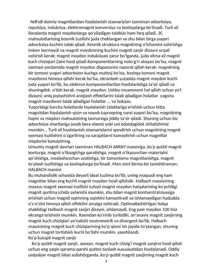 Magnit zanjirlarini hisoblash 3