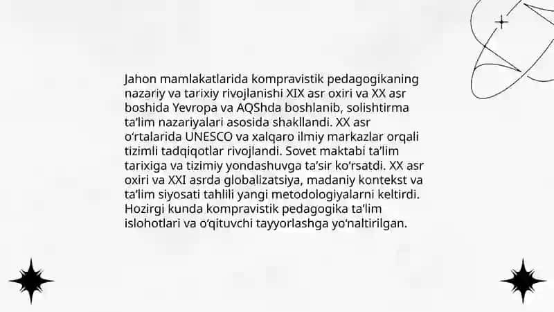Jahon mamlakatlarida kompravistik pedagogikaning faoliyati va vazifalari 3