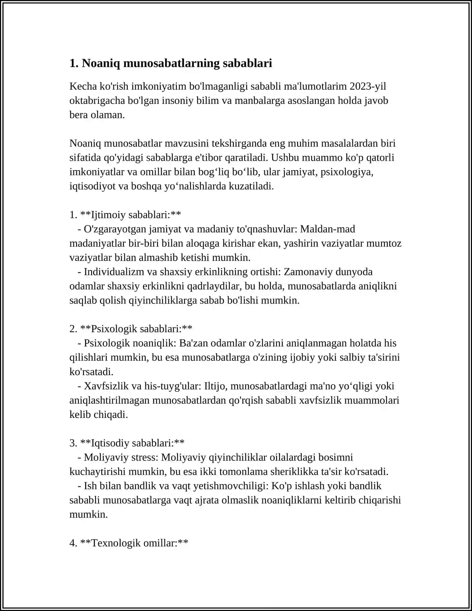 NOANIQLIK MUNOSABATI 3
