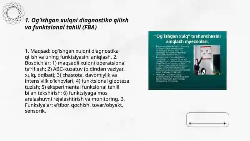 Og‘ishgan xulqni korreksiyalash texnologiyasi 3
