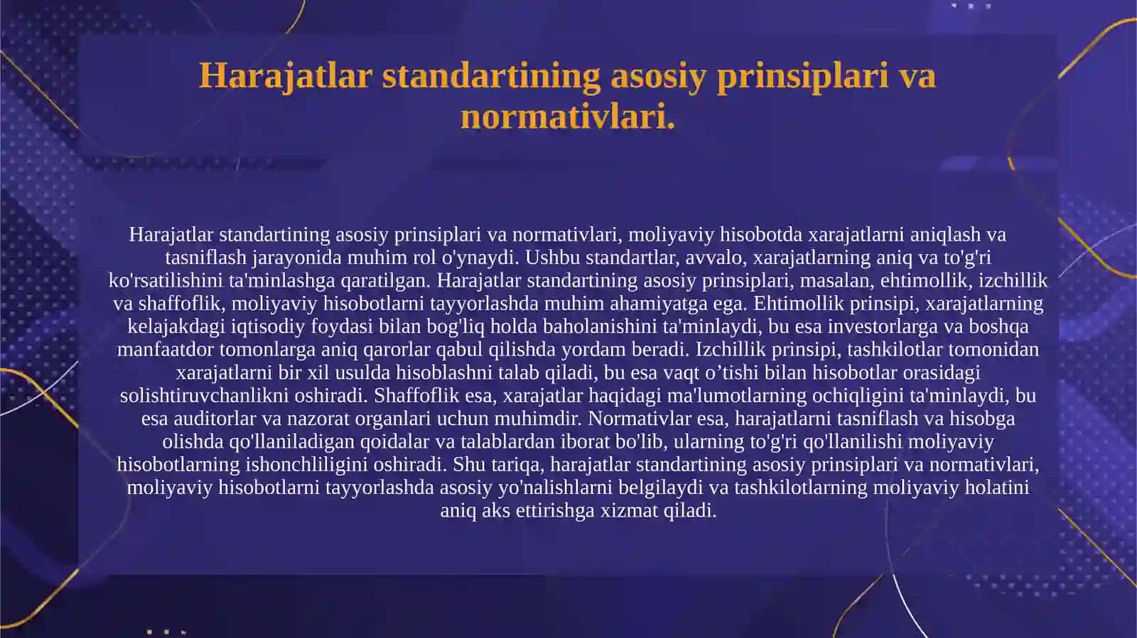 Qarzlar bo'yicha harajatlar standartining mazmuni 3