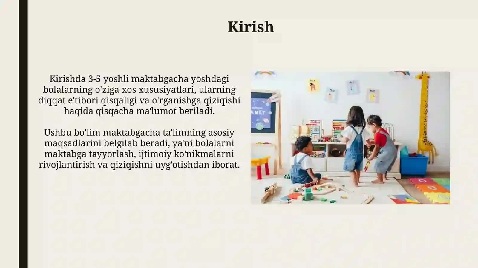 Maktabgacha yoshdagi bolalarni òqitish usullari tògʻrisidamashgʻulotishlanma 3