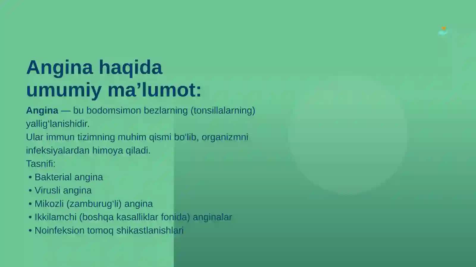 HAR XIL ETIOLOGIYALI ANGINALAR VA INFEKSIYAGA BOG‘LIQ BO‘LMAGAN KASALLIKLAR 3