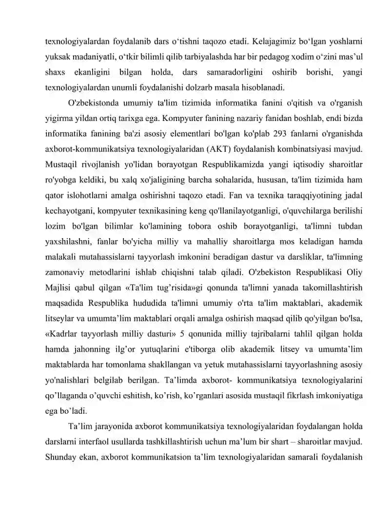 O’RTA TA’LIM MAKTABIDA INFORMATIKANI O’RGATISH METODIKASI 3