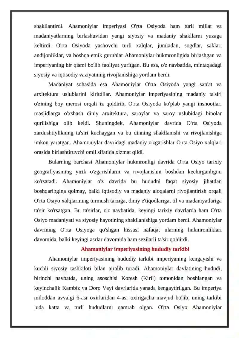 Ahamoniylar hukumronligi davrida O’rta Osiyo tarixiy geografiyasi 3