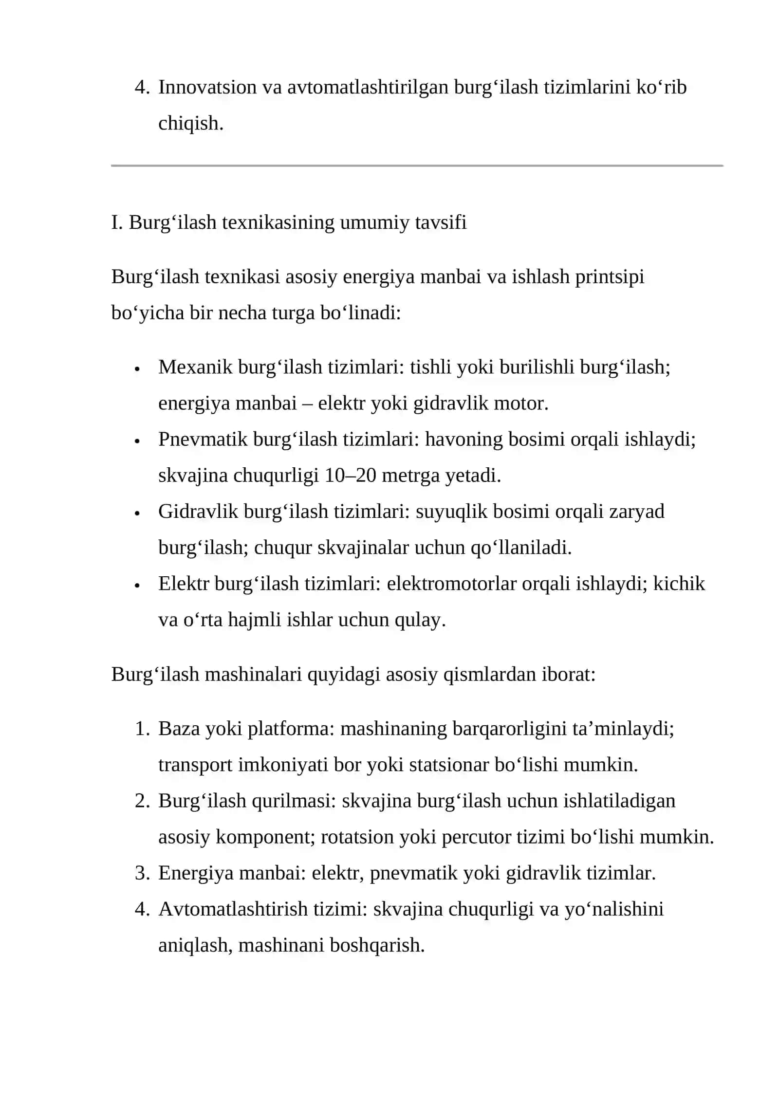 Burg'ilash texnikasi tavsifi va qo‘llanilishi 3