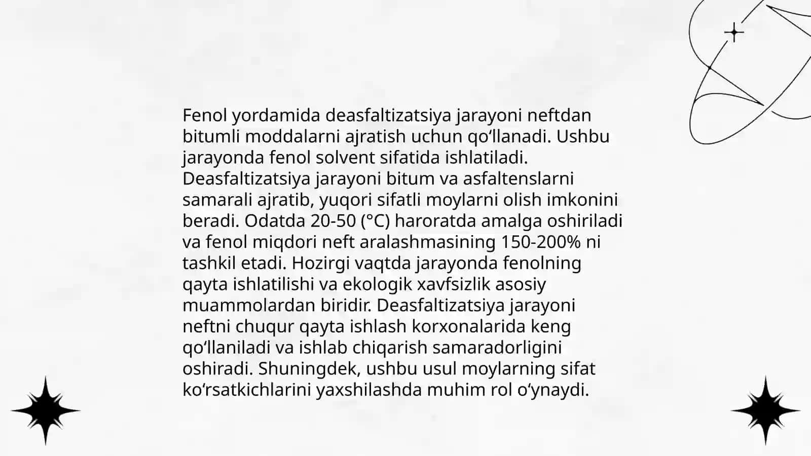 Fenol yordamida deasfaltizatni tozalash texnologiyasi 3