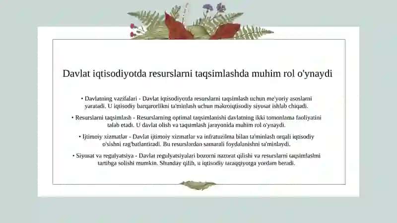 Davlatning iqtisodiyotdagi rolini miqdoriy baholash 3