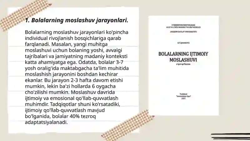 Ijtimoiy pedagogik faoliyatda bolalarning moslashuv koʻnikmalarini shakllantirish 3