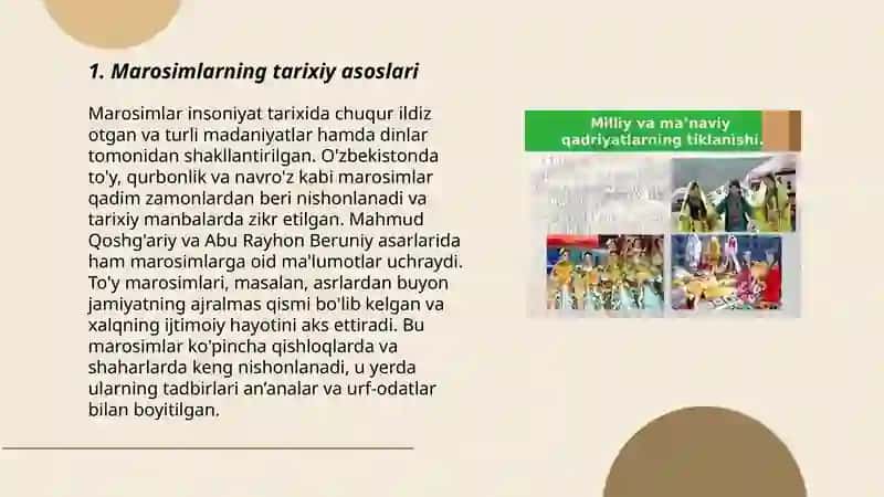 Marosimlar va ularning xalq hayotidagi o'rni 3