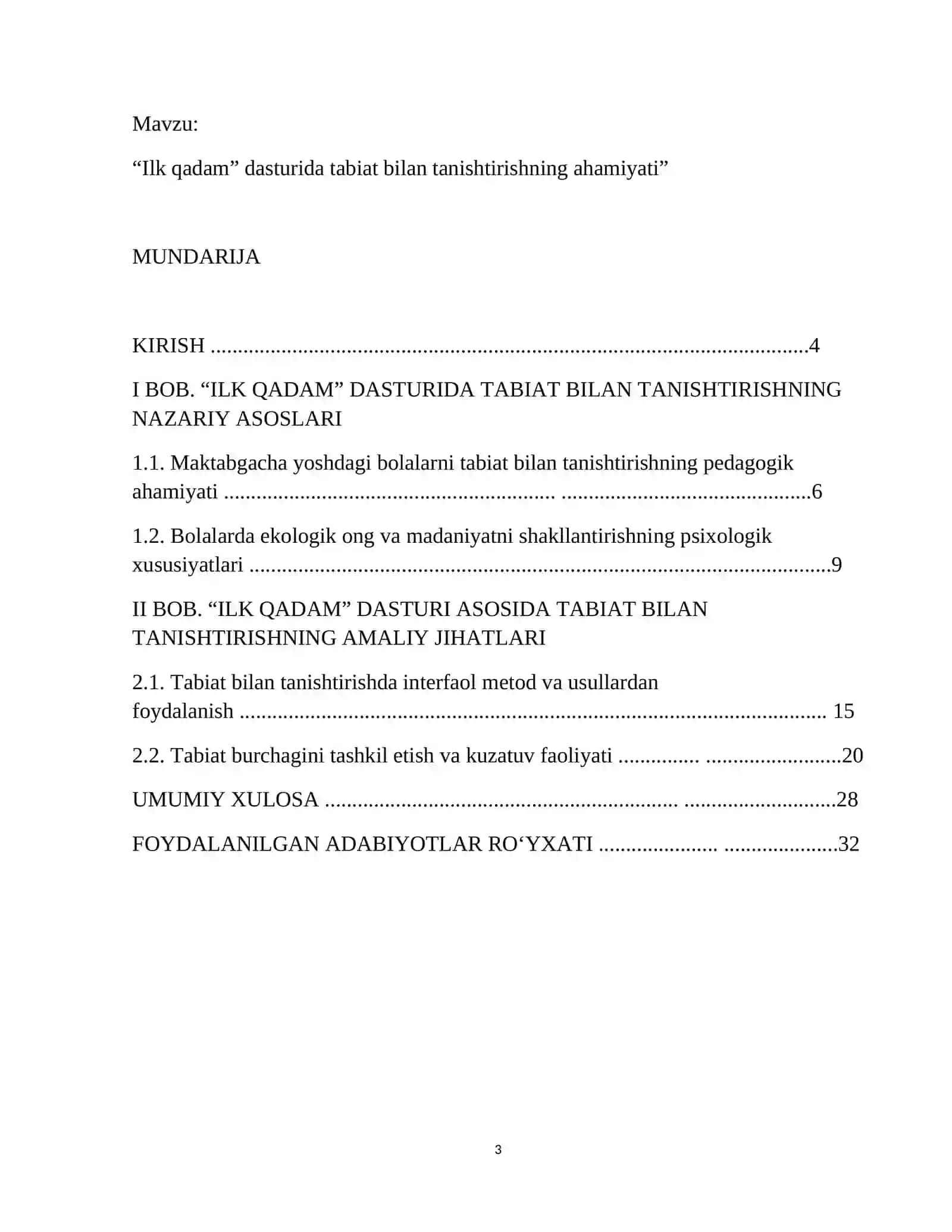 Ilk qadam dasturida tabiat bilan tanishtirishning ahamiyati 3