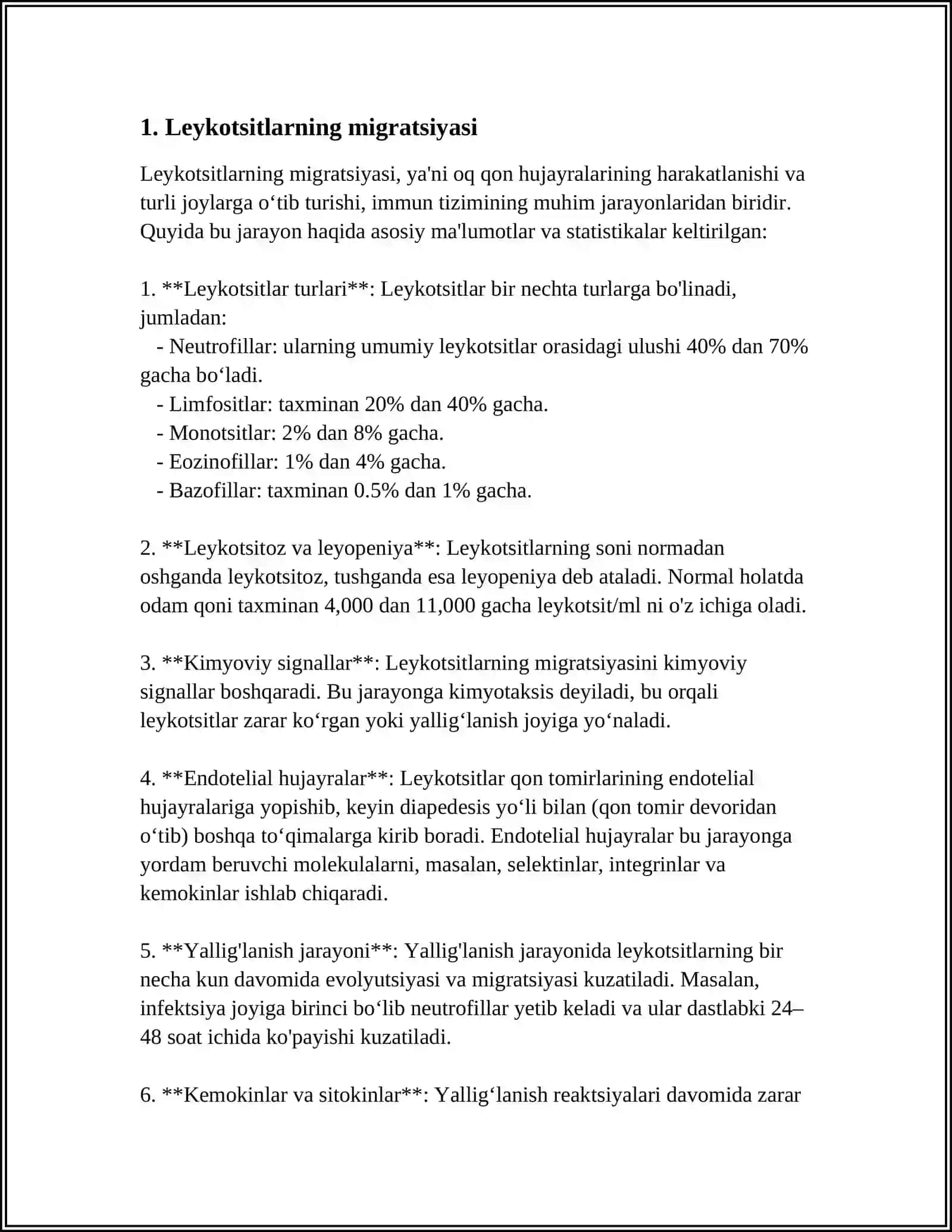 YALLIG’LANISHDA LEYKOSITLAR EMIGRATSIYASI 3