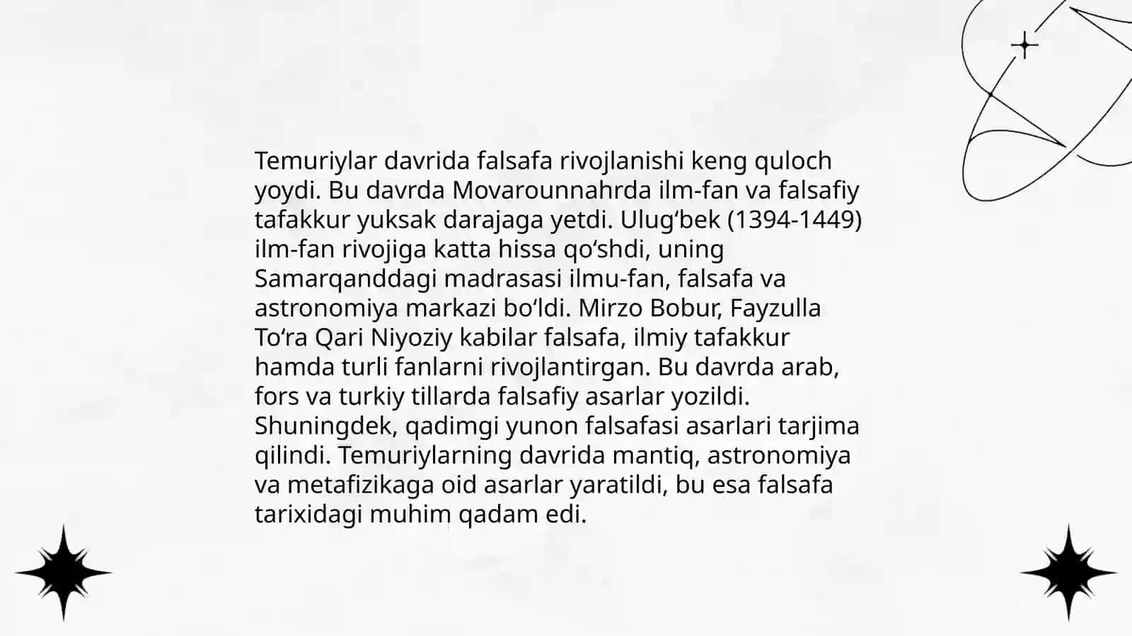 Temuriylar va Amir Temur davrida falsafa 3