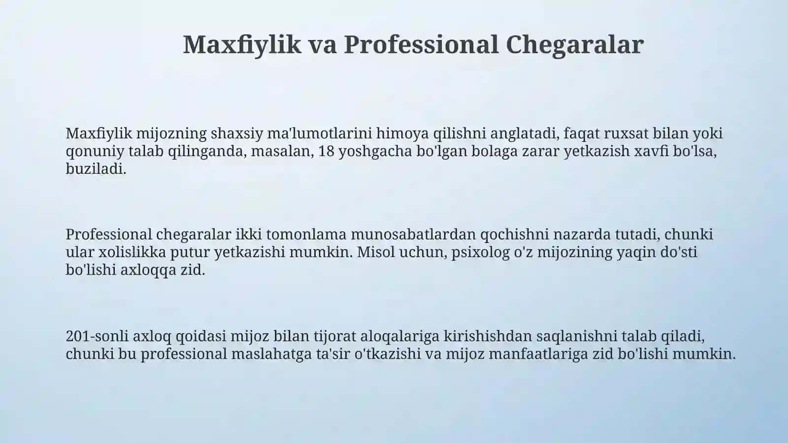 Konsultativ psixologning etika tamoyillari 3