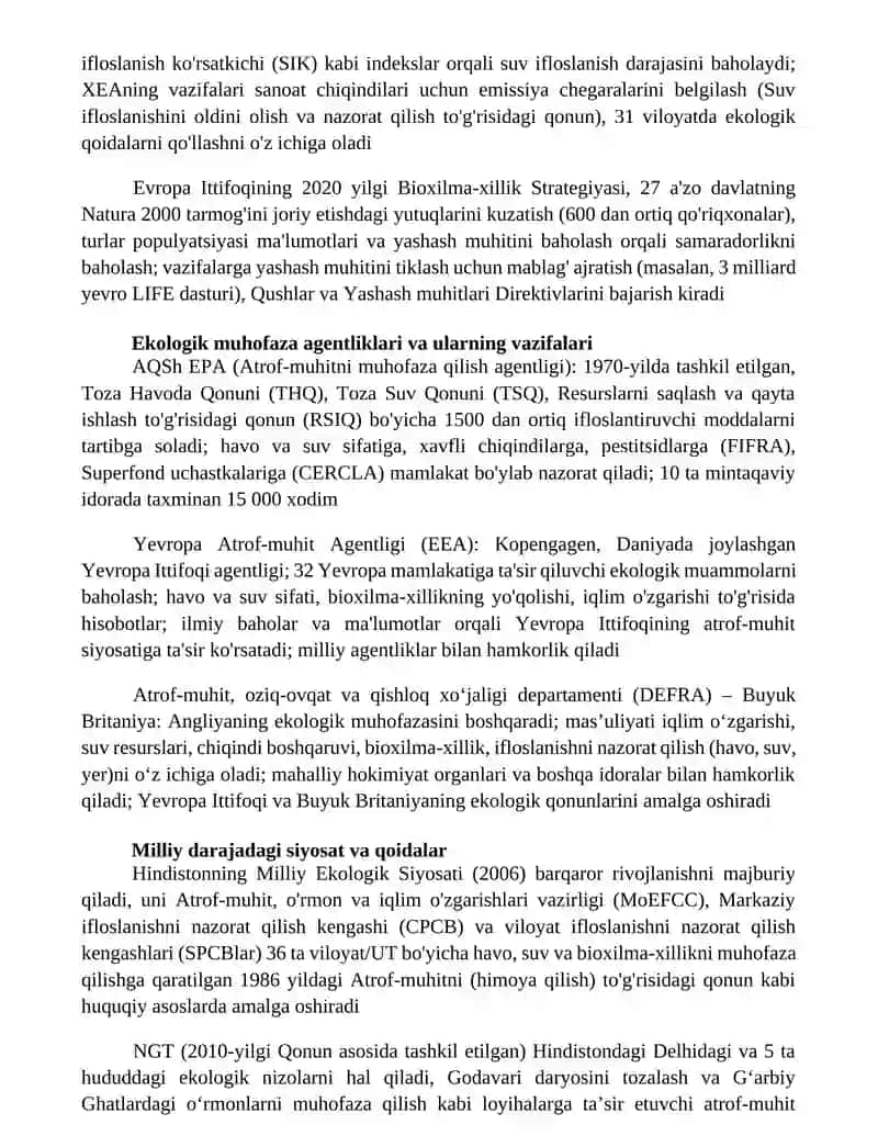 Ekologiya sohasida maxsus vakolatli davlat boshqaruv organlari va ularning vazifalari 3