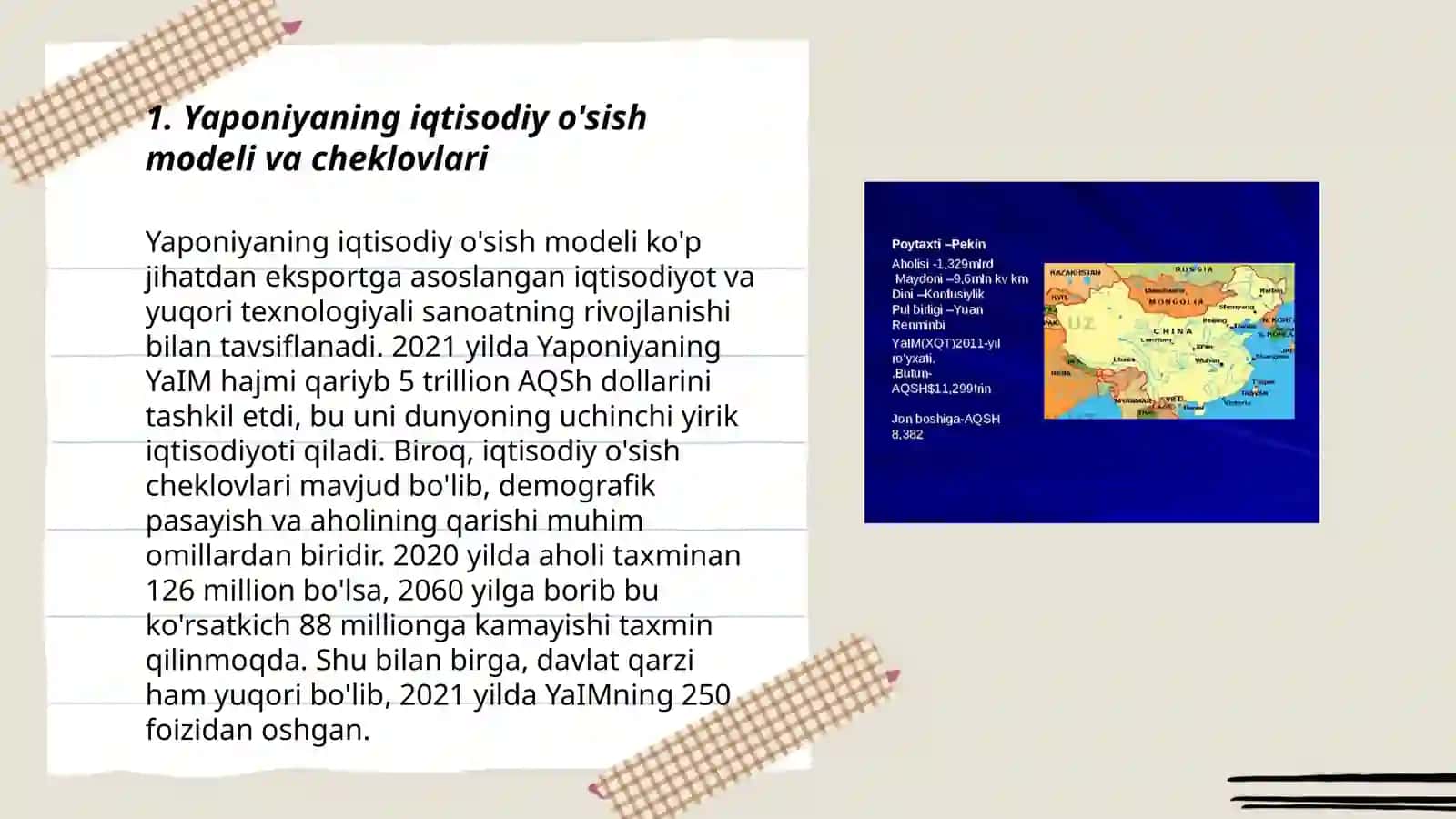 Yaponiyaning iqtisodiyoti va siyosiy maydonidagi tutgan mavqeidagi nomutanosibliklar 3