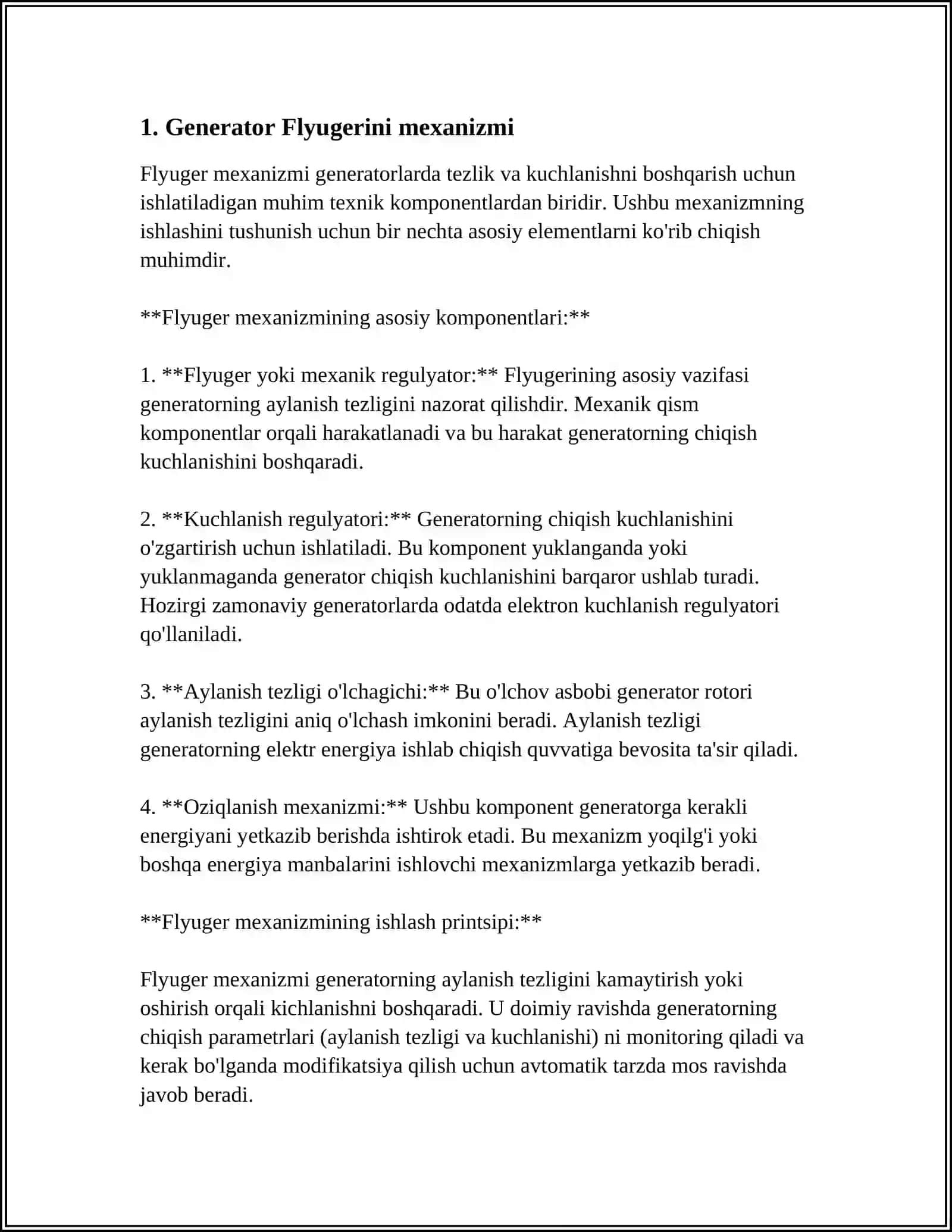 GENERATOR FLYUGERINI ORNATISHNI ORGANISH 3