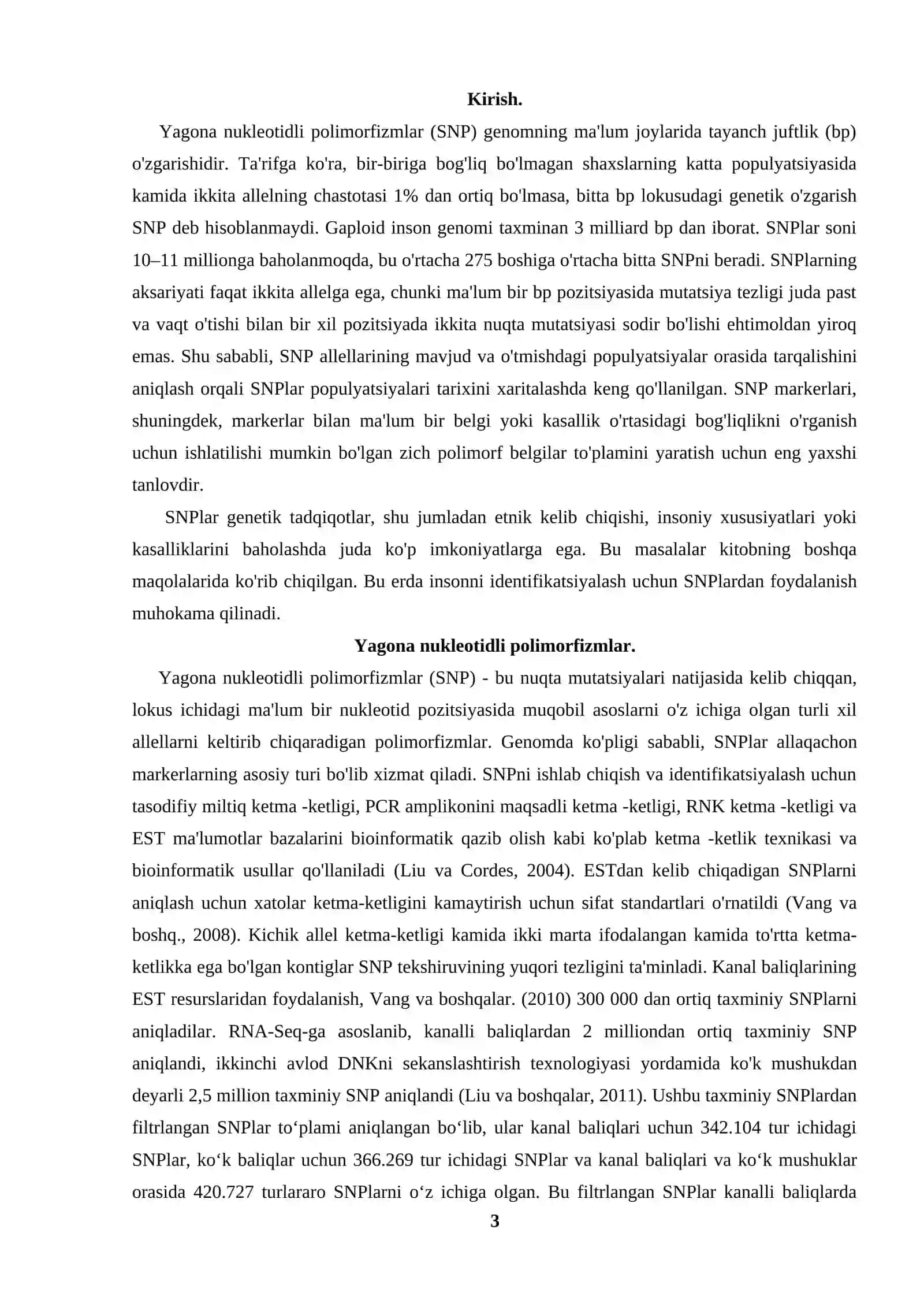 Bir nukleotidli polimorfizmlar 3