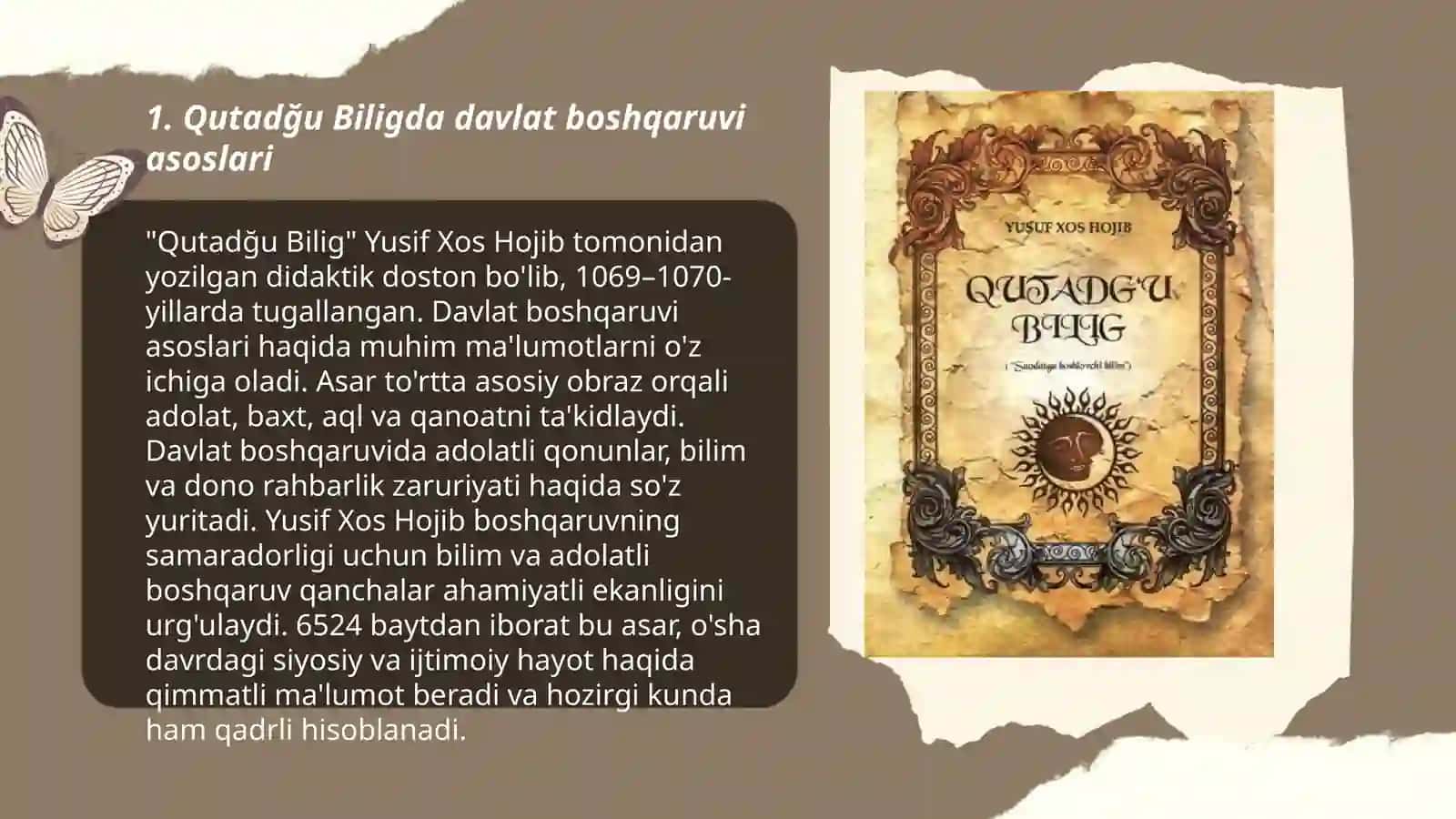 Qutadğu Biligda davlat boshqaruvi asoslari 3