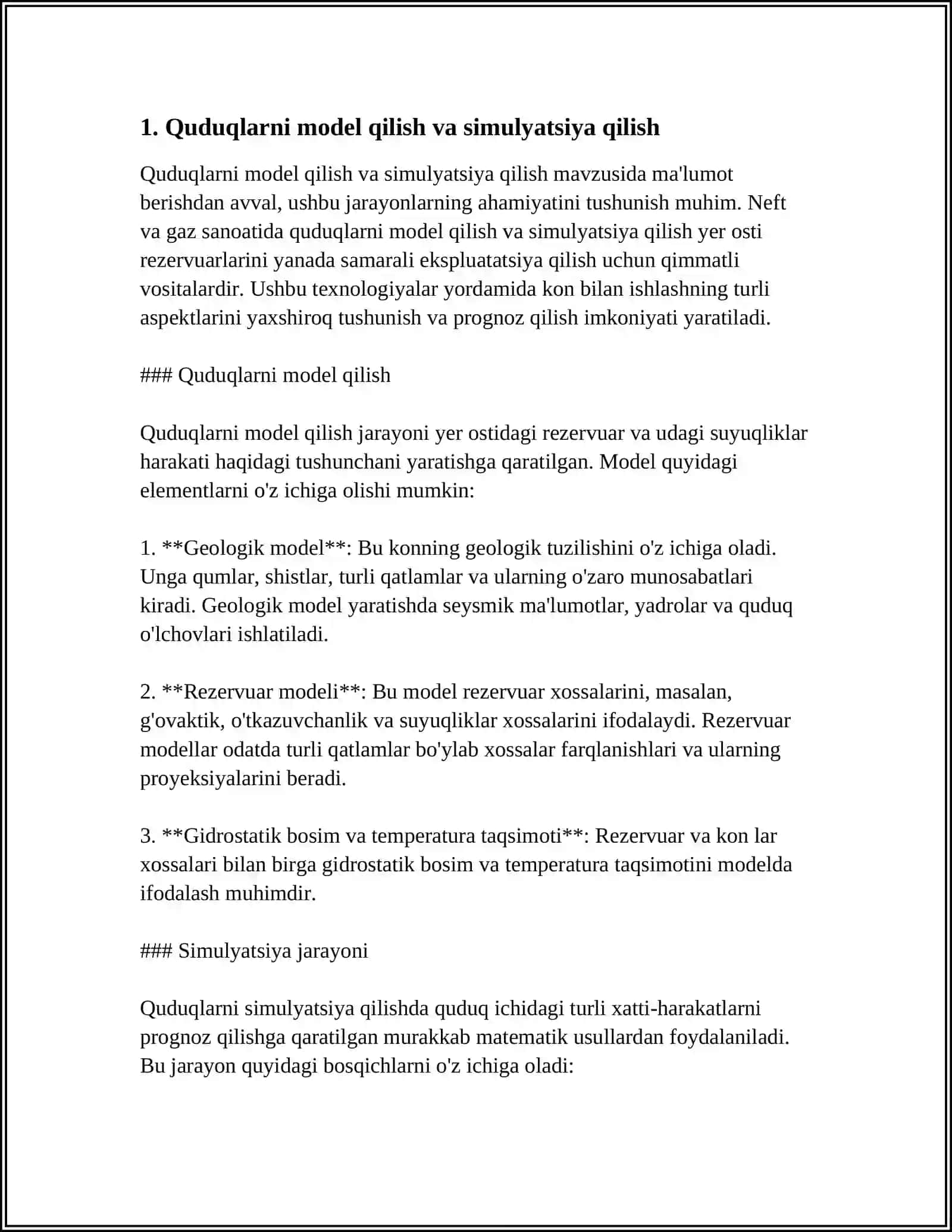 QUDUQLARNI ISHLATISHNING TEXNOLOGIK REJIMINI OPTIMALLASHTIRISH 2024-2025-o'quv yili 3
