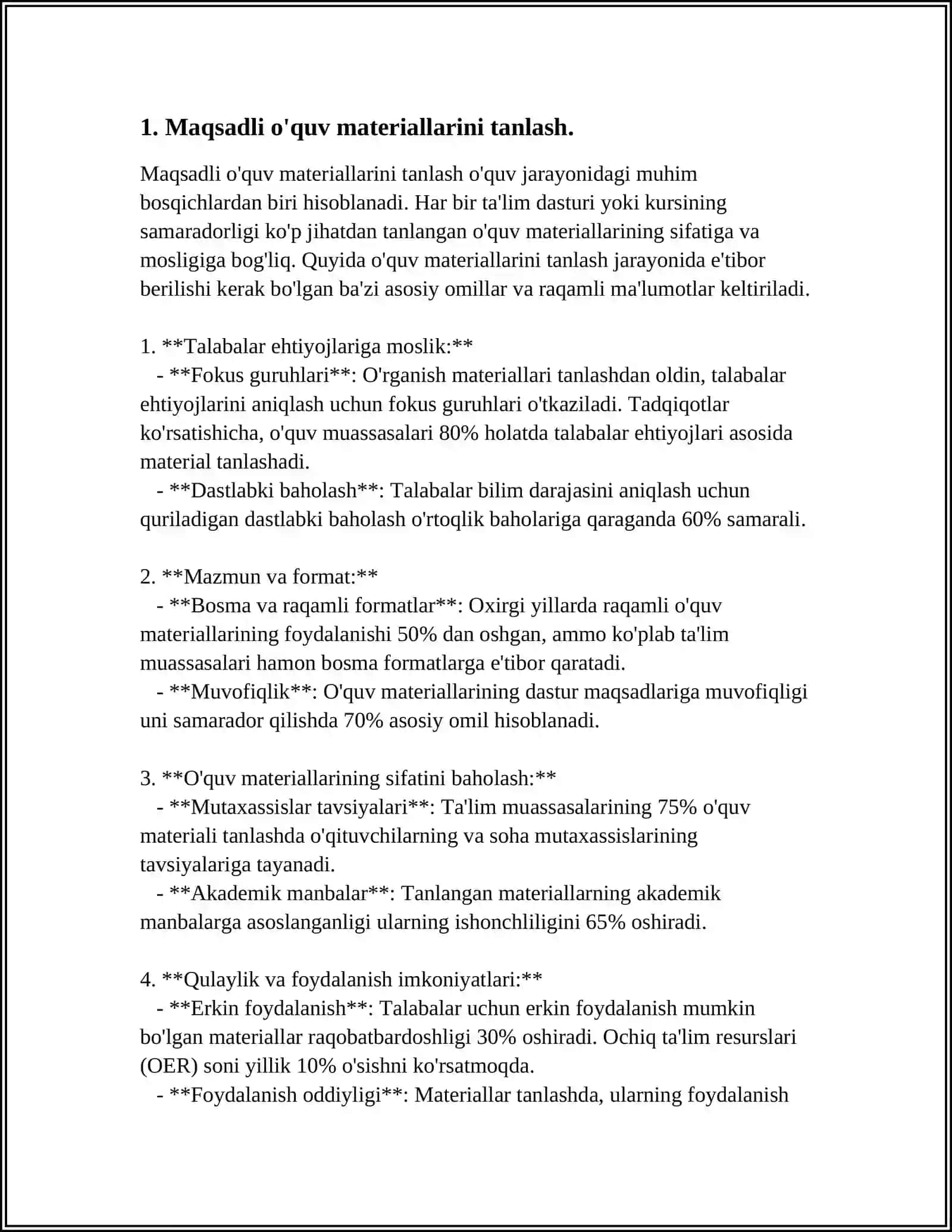 REFERAT Mavzu: O'QUV MATERIALLARIDAN MAKSIMAL FOYDA OLISH 3