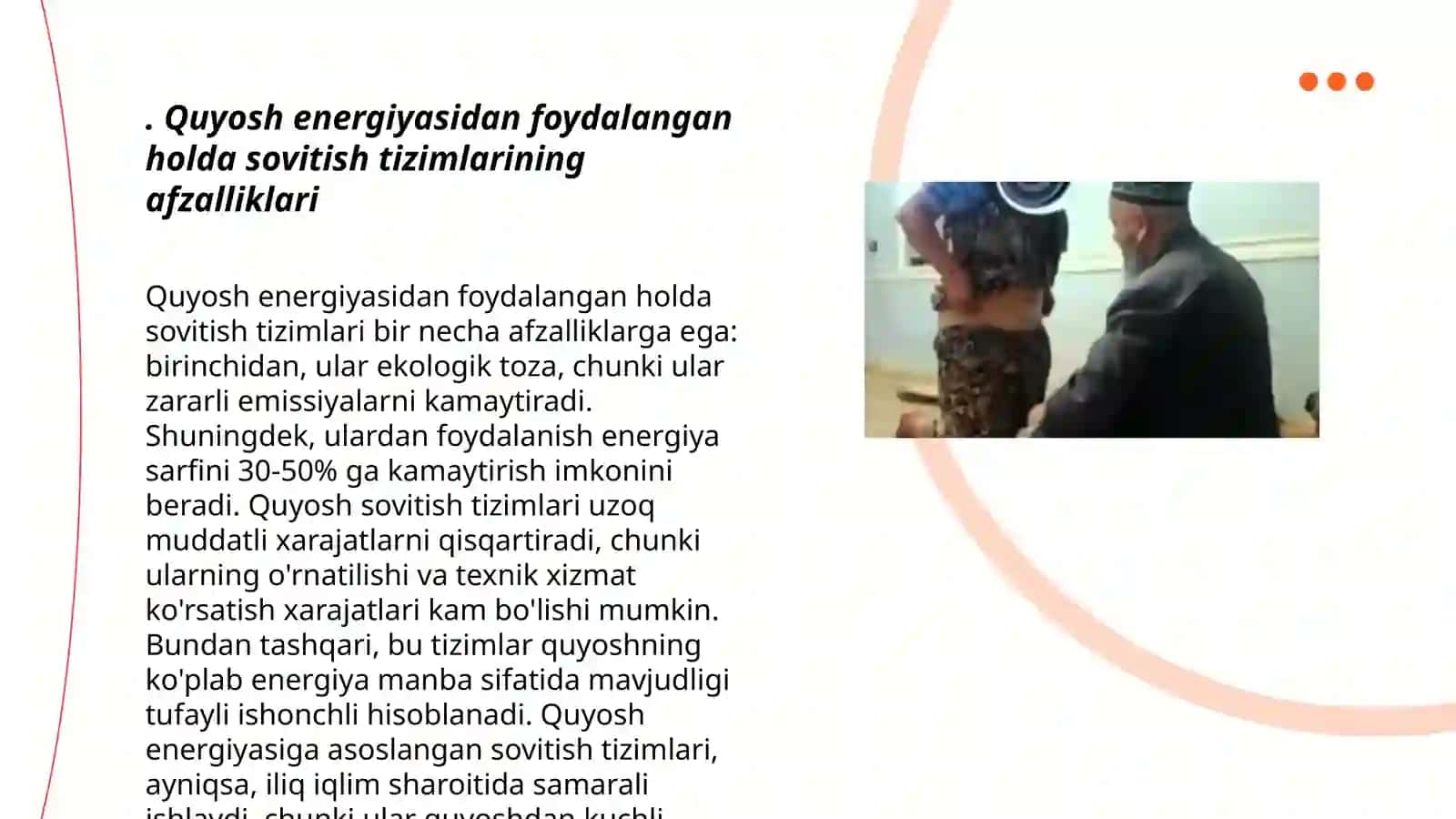 Quyosh enrgiyasidan foydalangan holda binolarni sovitish tizimlarini qo'llanishi 3