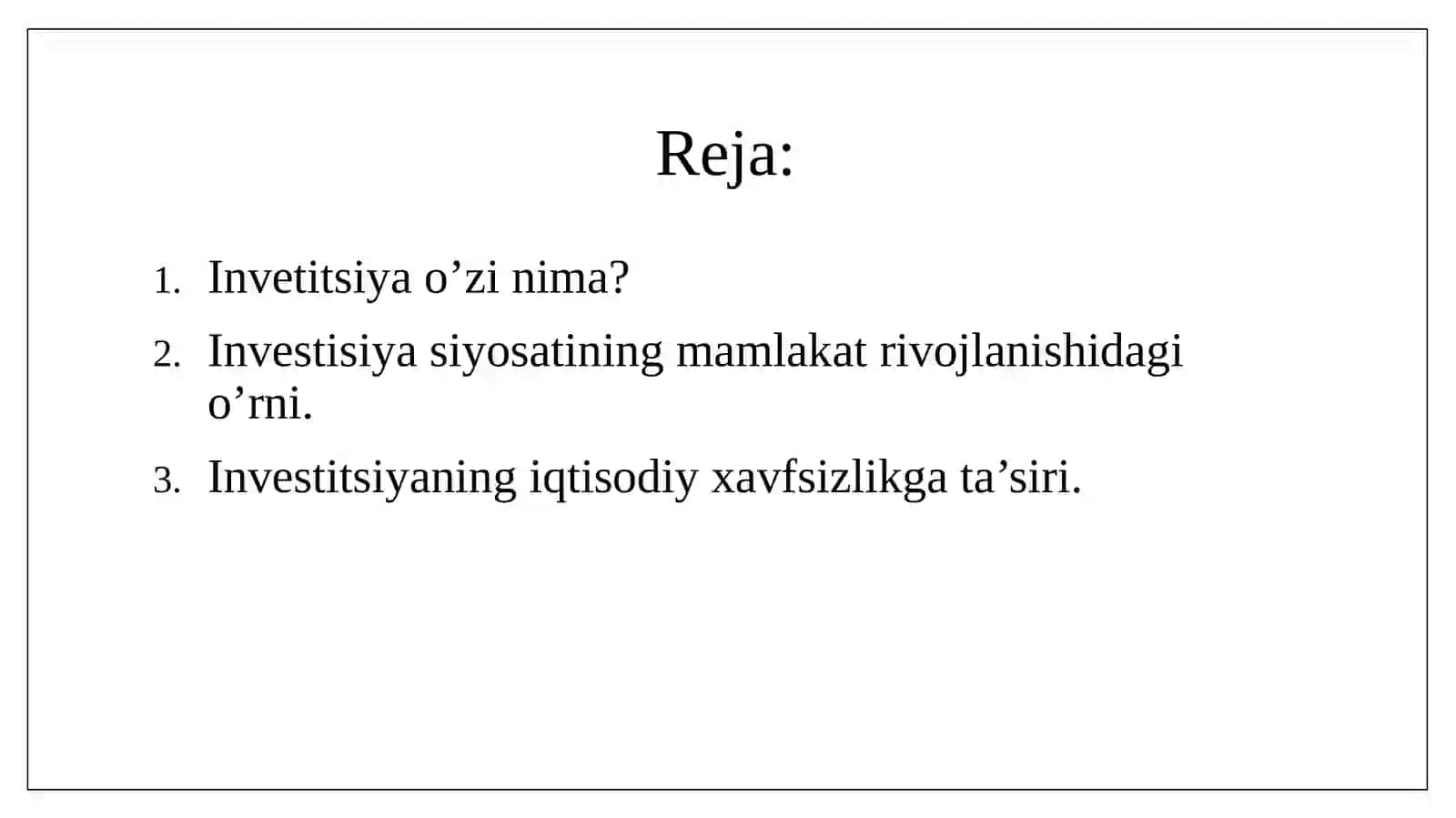 Investitsiya va uning xavfsizlikning o'ziga xos xususiyati 3
