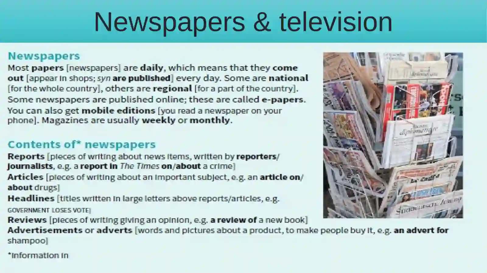 Newspapers & Television 3