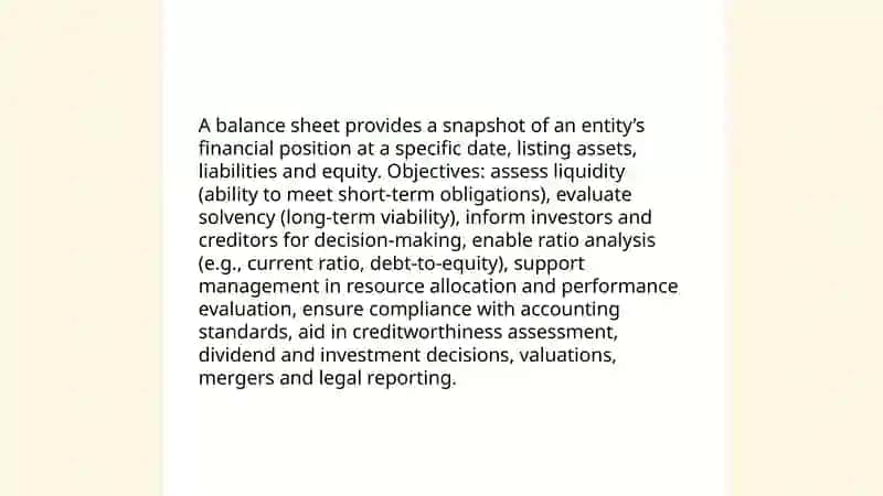 Balance sheets 3
