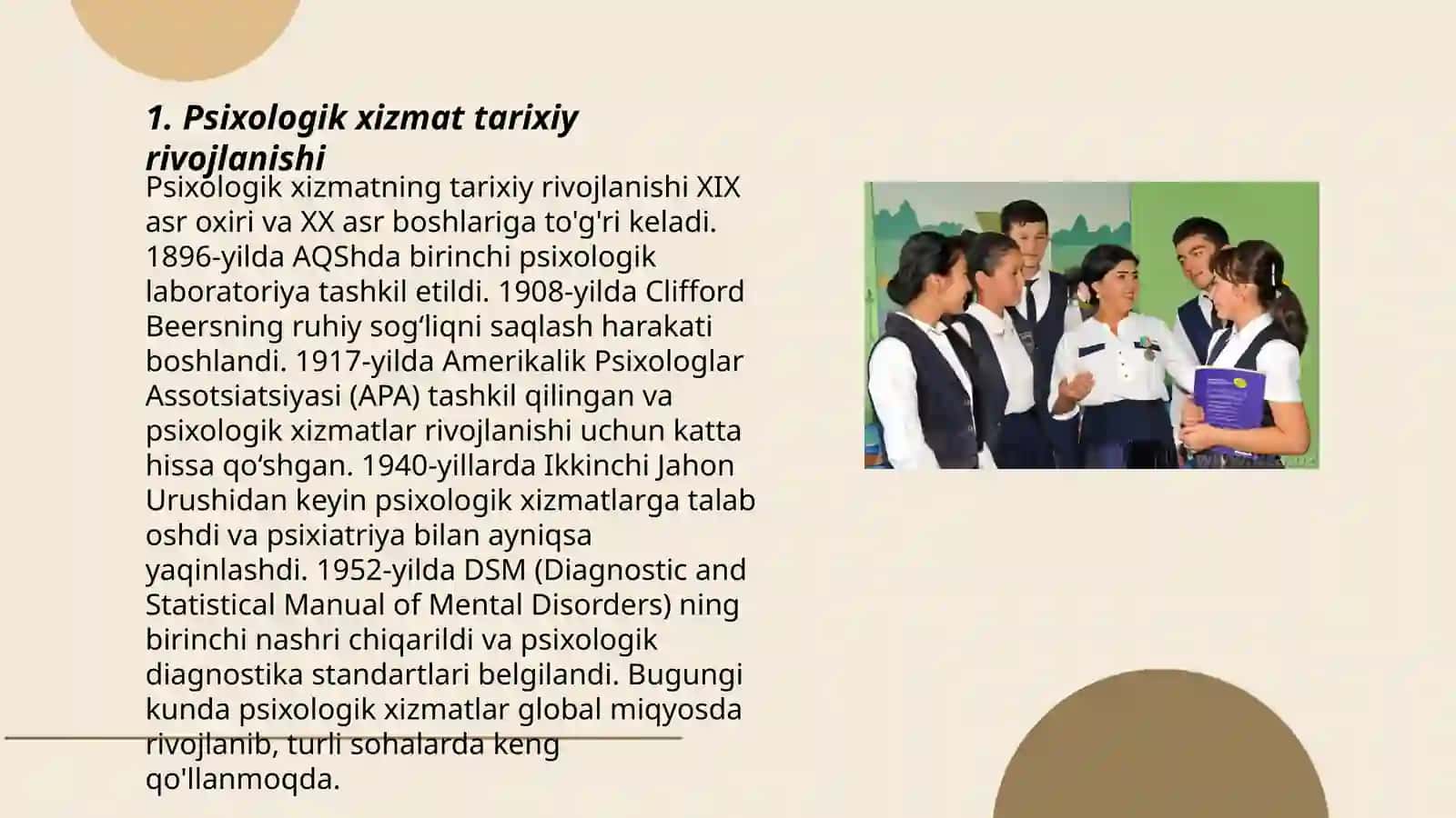 Psixologik xizmat haqida nizom qachon qabul qilingan 3