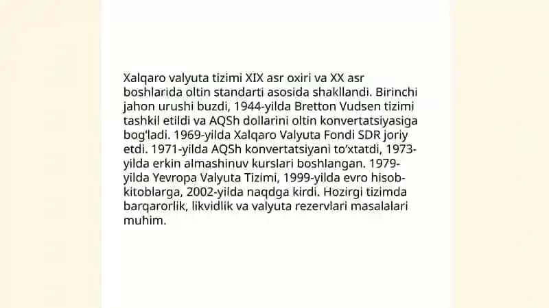 Xalqaro valyuta munosabatlari, to‘lov balansi va uning taqchilligi 3