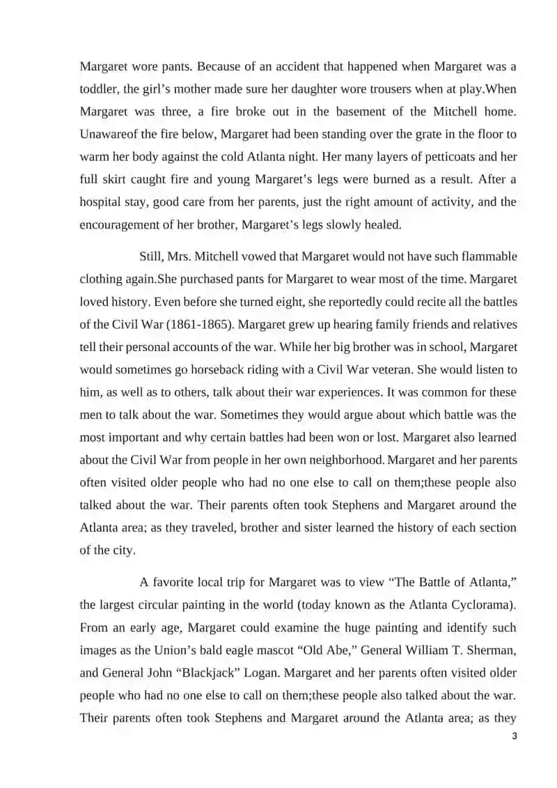 MARGARET MITCHELL- HER LIFE AND WORK. PECULIARITIES OF HER NOVEL “GONE WITH THE WIND” 3