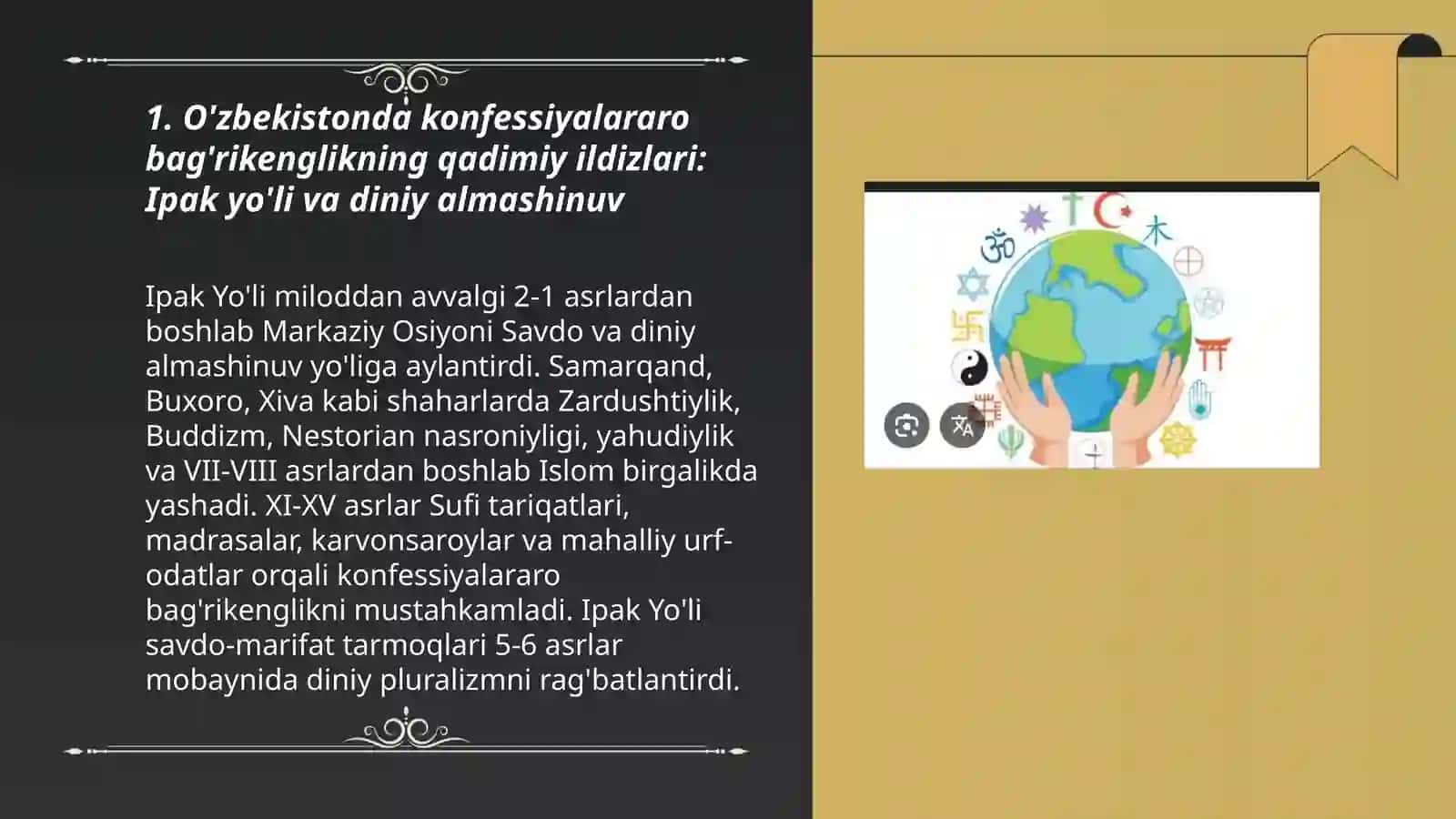 O'zbekistonda konfessiyalararo diniy bag'rikenglikning tarixiy tajribasi 3