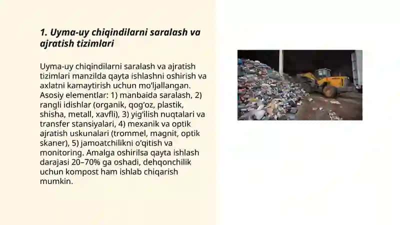 Uyma-uy chiqindilarni saralash va ajratish tizimlari 3