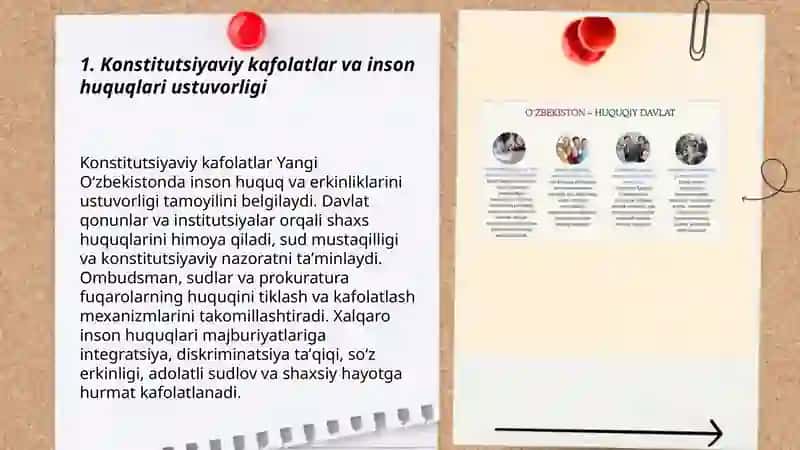 Yangi O'zbekistonda inson haq huquqlari va erkinliklarining kafolatlanishi 3