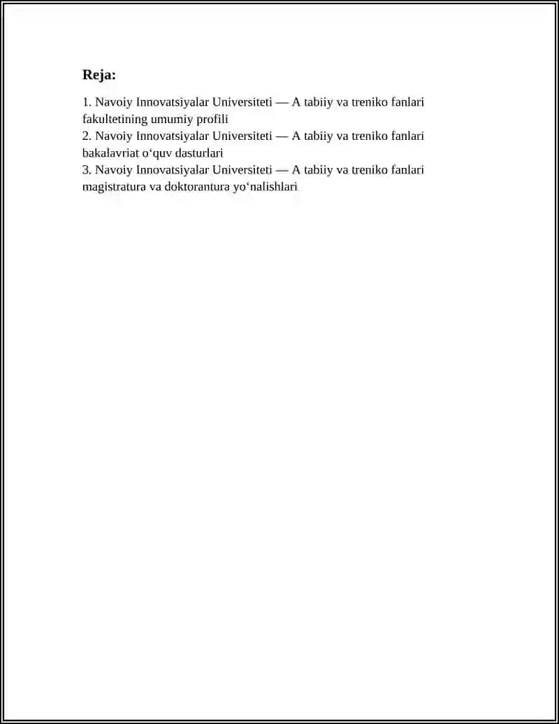 Navoiy Innovatsiyalar Universiteti - A tabiiy va treniko fanlari fakulteti 3