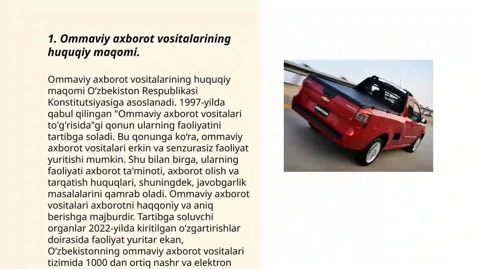 Ommaviy axborot vositalarining huquqiy maqomi 3