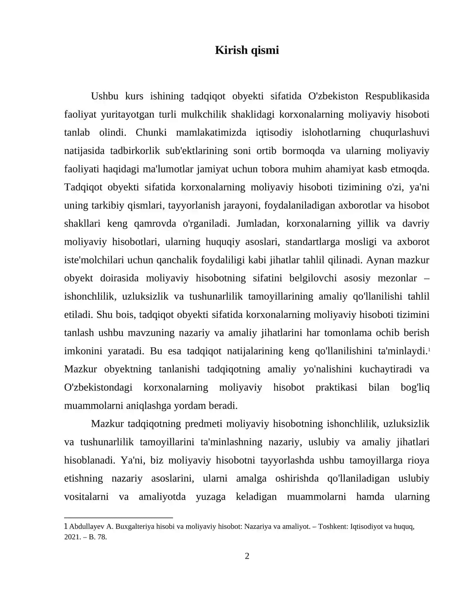 Moliyaviy hisobotda ishonchlilik, uzluksizlik, tushunarlilik 3
