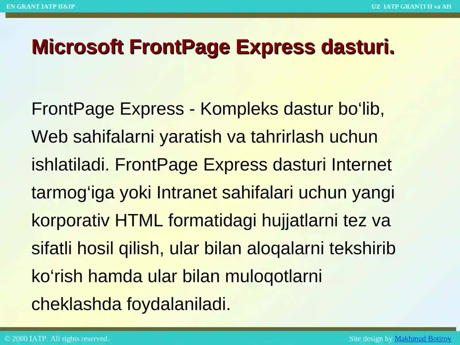 Microsoft FrontPage Express 3