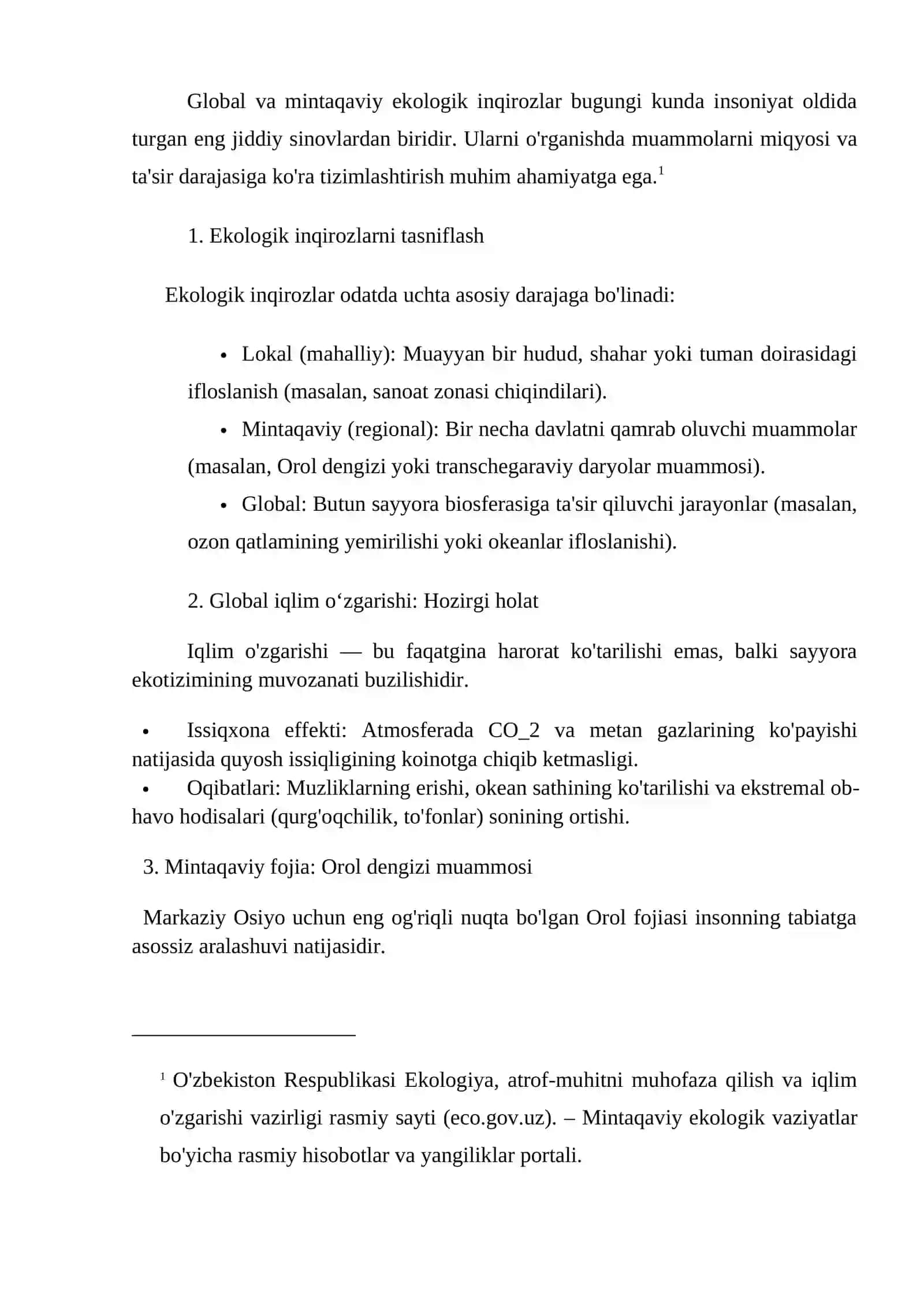 DUNYO VA MINTAQADA YUZ BERGAN EKOLOGIK TUSDAGI EKSTREMAL VAZIYATLAR VA ULARNI OAV DA YORITILISHI 3