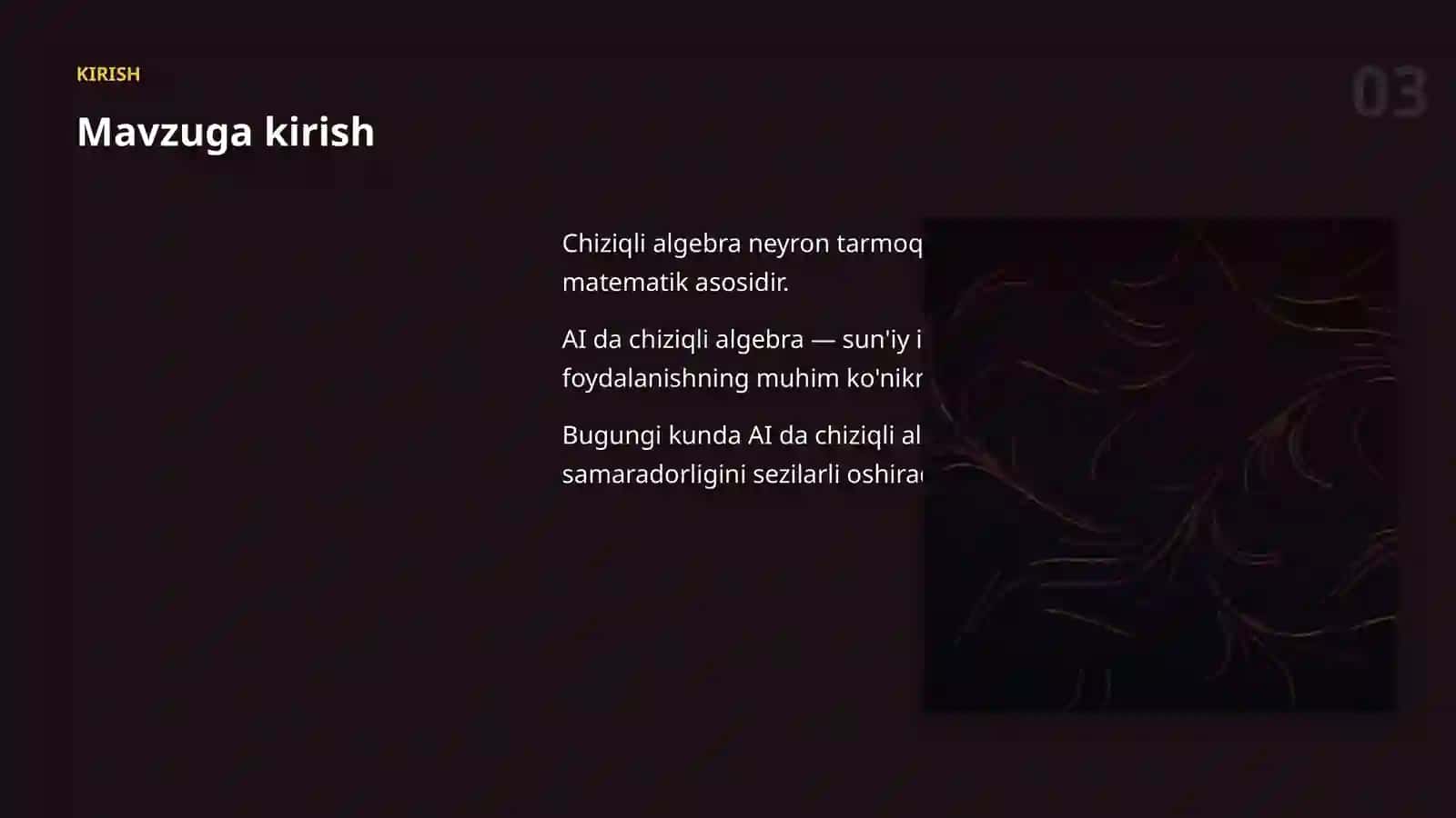 ChIZIQLI ALGEBRA VA AI 3